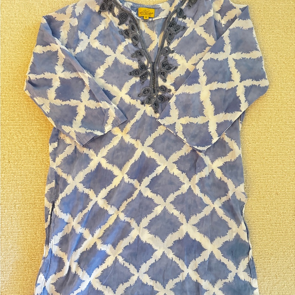 Roberta Roller Rabbit Blue and White Tunic/ Beach Cover up